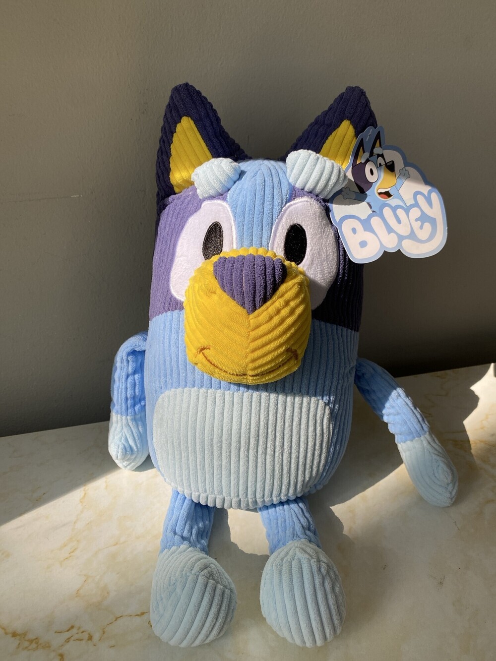 New with Tags Bluey Ribbed Plush Character Decorative Pillow Blue